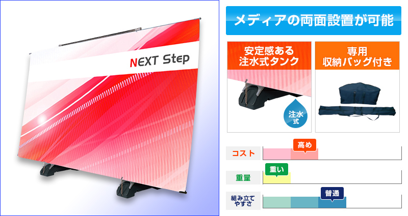 アルファエコ：メディアの全面設置が可能 注水式タンク式・専用袋付き