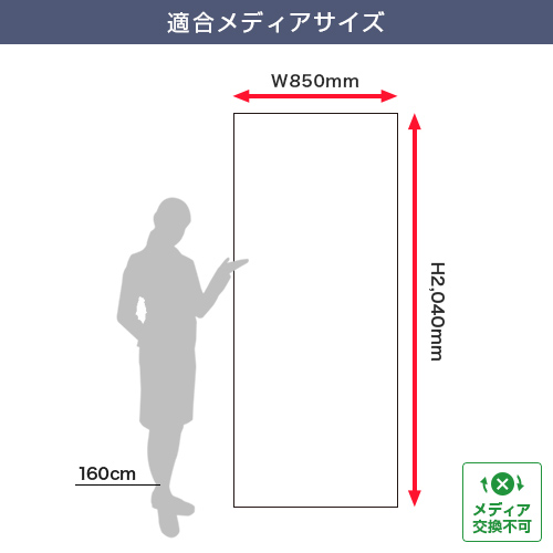 ローコストロールスクリーン RS27N (850mm幅) 適合メディアサイズ