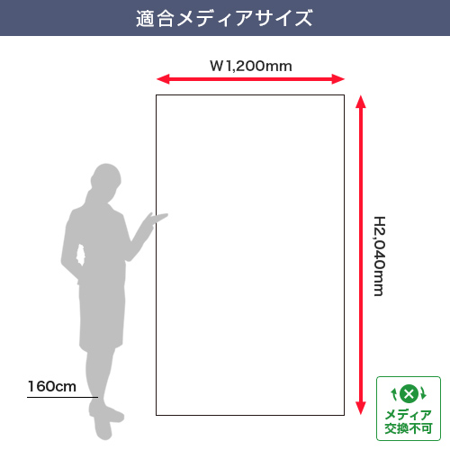 ローコストロールスクリーン RS27N (1200mm幅) 適合メディアサイズ