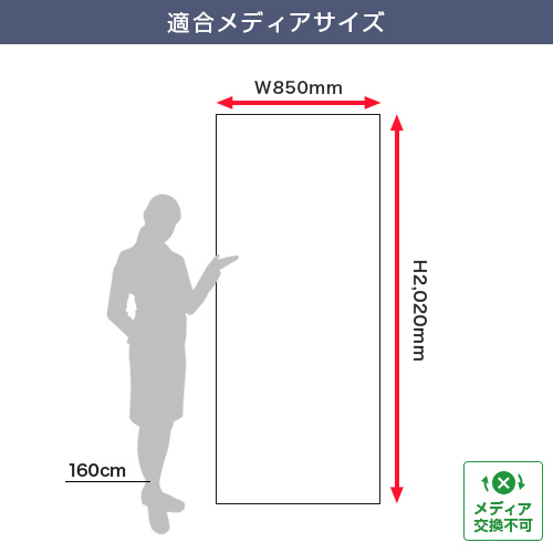 ダブルロールスクリーンバナー (850mm幅) 適合メディアサイズ