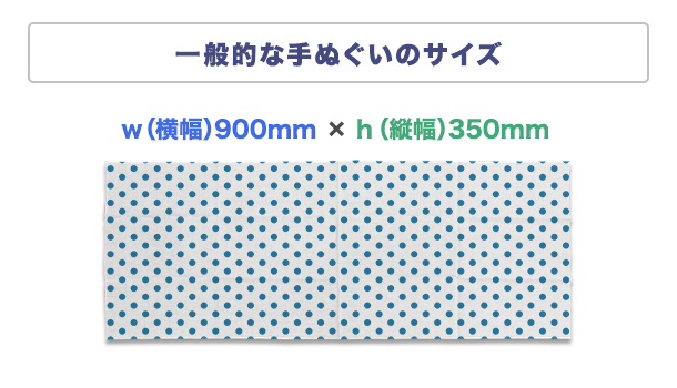 一般的な手ぬぐいのサイズw(横幅)900mm×h(縦幅)350mm