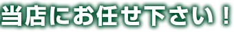 当店にお任せ下さい！