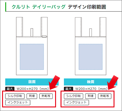 デザイン印刷範囲