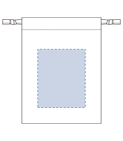 不織布巾着（Ｓ）（TP-0004）背面プリント範囲