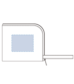 キャンバスＬ字ファスナーフラットポーチ（Ｓ）（TP-0007）前面プリント範囲