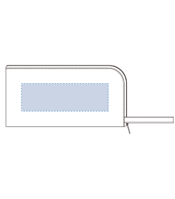 キャンバスＬ字ファスナーフラットポーチ（Ｍ）（TP-0008）前面プリント範囲
