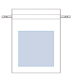 厚手コットンフリル巾着（Ｍ）（TP-0014）前面プリント範囲