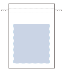 厚手コットンフリル巾着（Ｌ）（TP-0015）背面プリント範囲