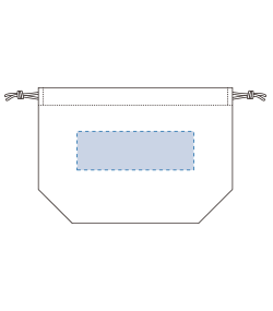 厚手コットンポーチ巾着（Ｓ）（TP-0016）背面プリント範囲