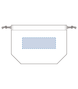 厚手コットンポーチ巾着（Ｓ）（TP-0016）前面プリント範囲