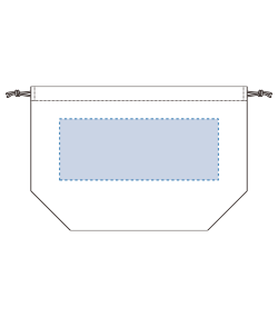 厚手コットンポーチ巾着（Ｍ）（TP-0017）背面プリント範囲