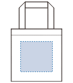 キャンバススクエアトート（XS）（TR-1109）前面プリント範囲