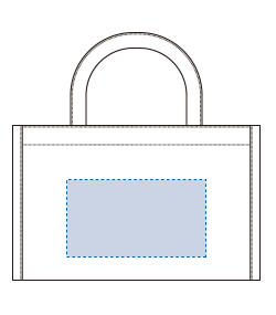 ジュートスクエアパイピングトート（M)（TR-1289）背面プリント範囲