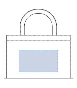 ジュートスクエアパイピングトート（M)（TR-1289）前面プリント範囲