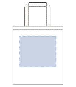 不織布A4ガゼットマチ付トート（TR-1340）前面プリント範囲