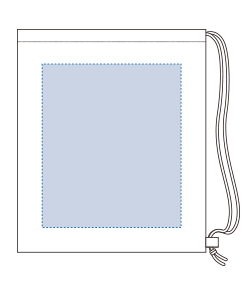 不織布巾着ショルダーバッグ（TR-1342）背面プリント範囲