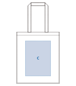 キャンバススクエアトート外ポケット付（TR-1344）背面プリント範囲