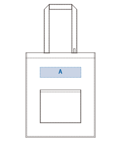 キャンバススクエアトート外ポケット付（TR-1344）前面プリント範囲