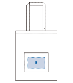 キャンバススクエアトート外ポケット付（TR-1344）外ポケットプリント範囲