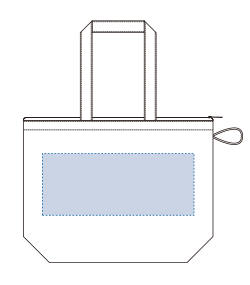 ポケッタブルファスナートート（Ｍ）（TR-1351）背面プリント範囲