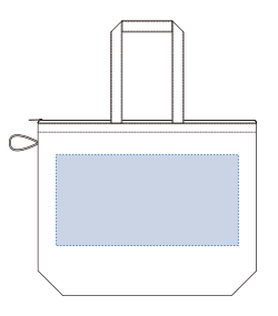ポケッタブルファスナートート（Ｌ）（TR-1352）前面プリント範囲