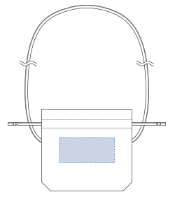 シャンブリック巾着ショルダーバッグ（TR-1357）背面プリント範囲