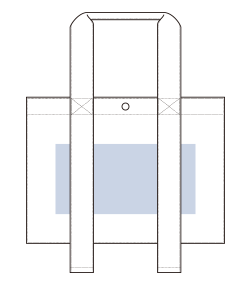 キャンバスカラーハンドルスクエアトート（TR-1383）前面プリント範囲