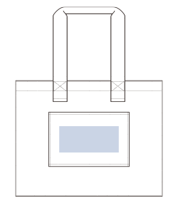 キャンバスカラーハンドルスクエアキャリーオントート（TR-1384）背面プリント範囲