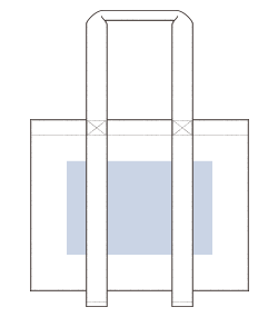 キャンバスカラーハンドルスクエアキャリーオントート（TR-1384）前面プリント範囲